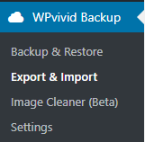 WPvivid Backup Plugin Export Import