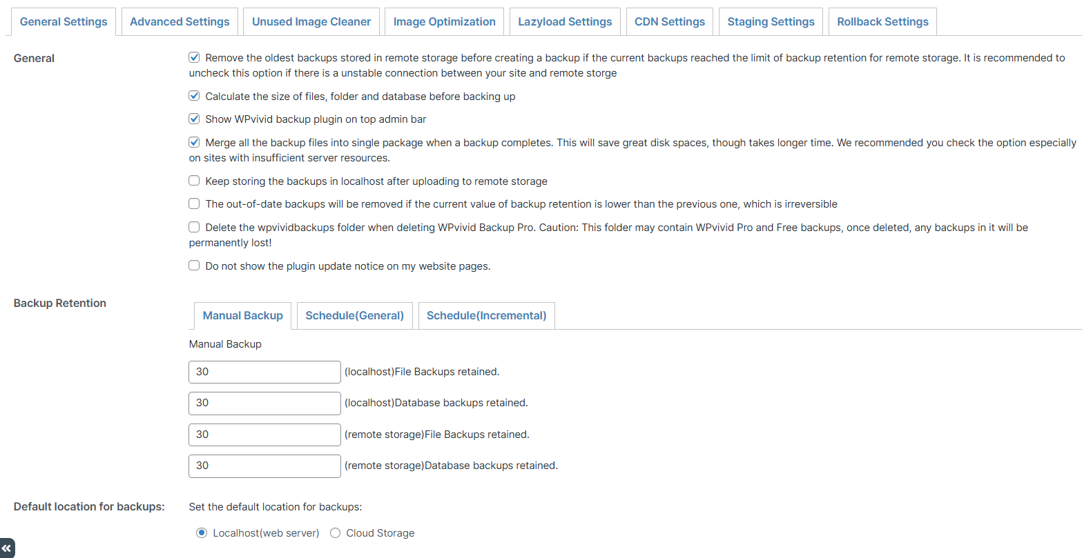 WPvivid general settings-1