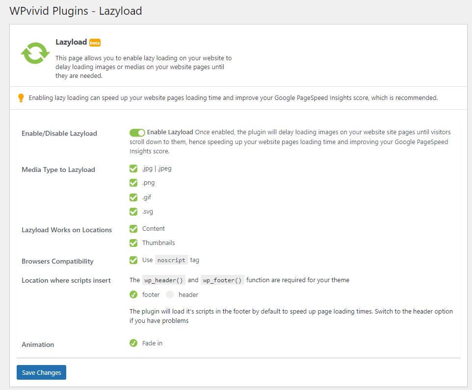 WPvivid image optimization lazyload images