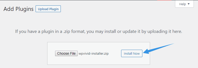 Install WPvivid installer
