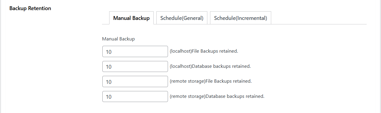 General backup retention