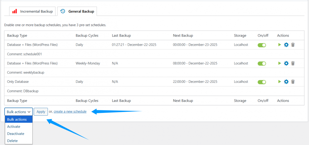 How-to: Create Backup Schedules | WPvivid Plugins Documentation