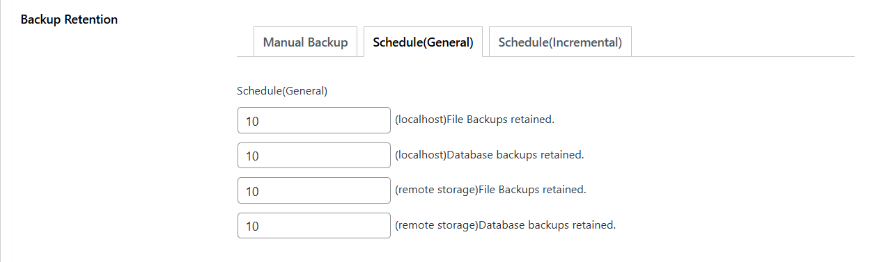 General automated backup retention