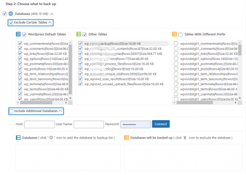 Overview: Custom Database Backup | WPvivid Plugins Documentation