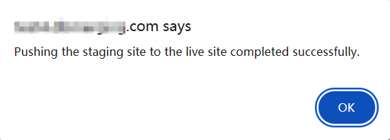 The pushing process is completed