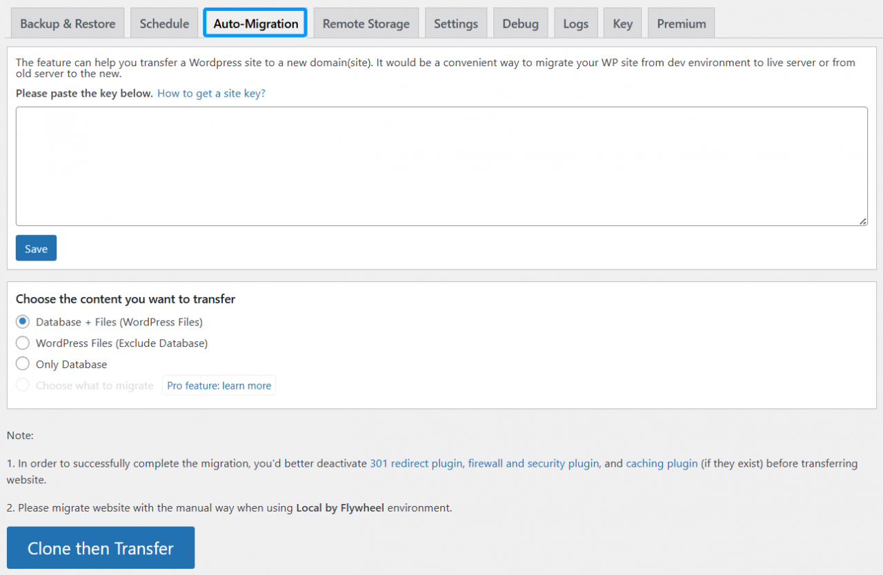 Overview: Auto-Migration (Free) | WPvivid Plugins Documentation