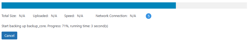 Backup Free Manual Backup Progress