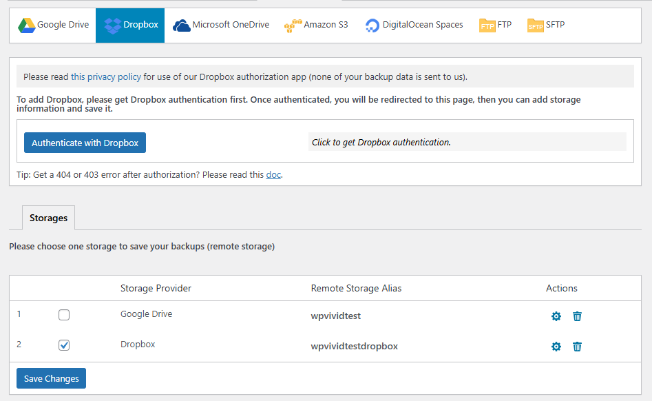 Backup  Free Remote Storage