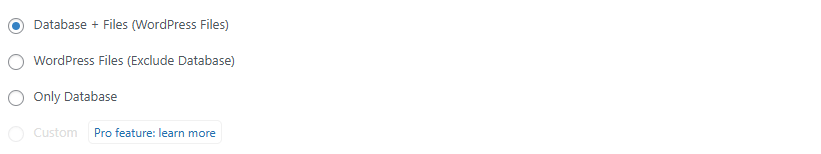 Backup Free Schedule Content Type