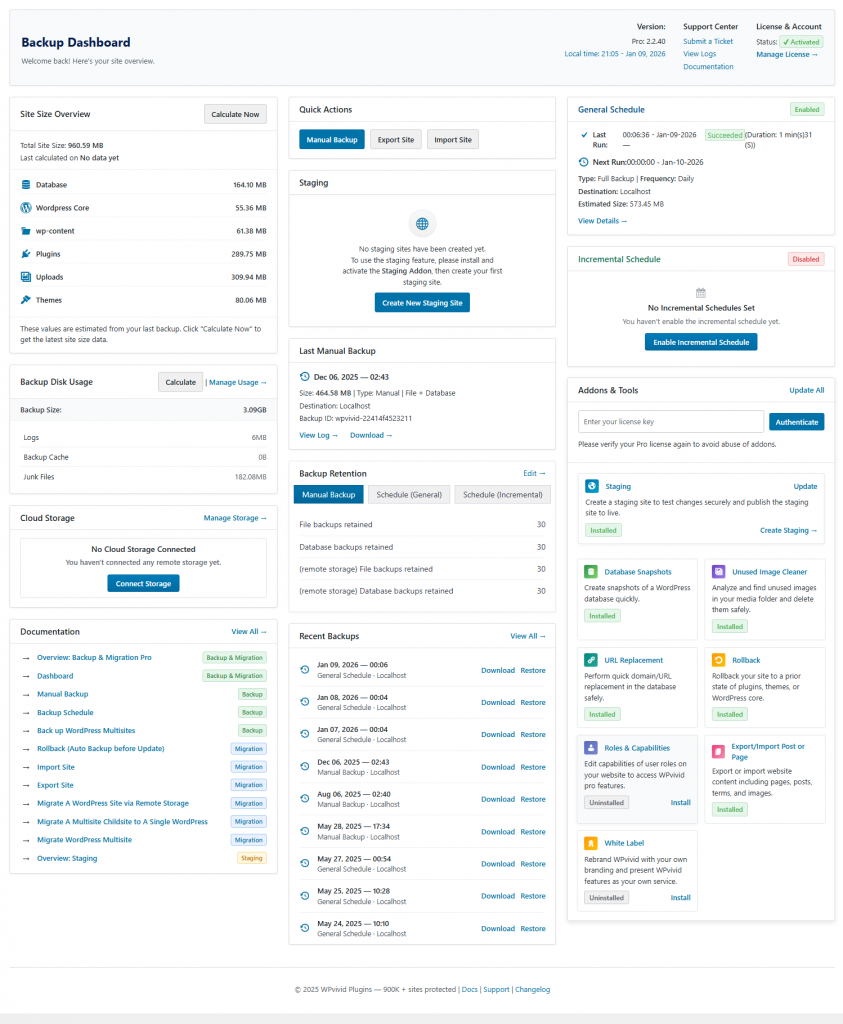 Backup Migration Dashboard