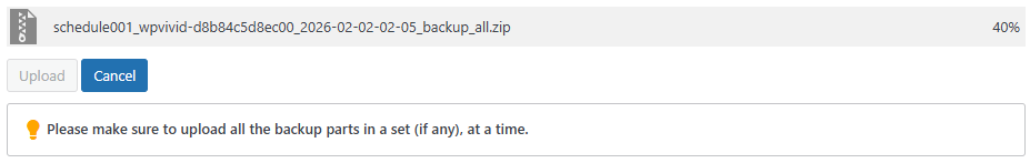 WPvivid Backup Pro Backup Uploading Process