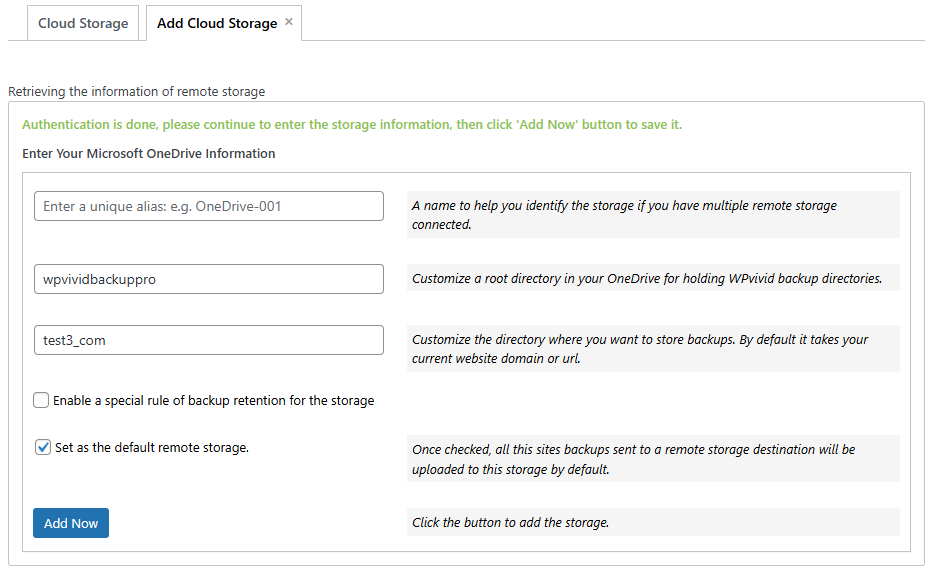 Backup Pro Cloud Storage OneDrive