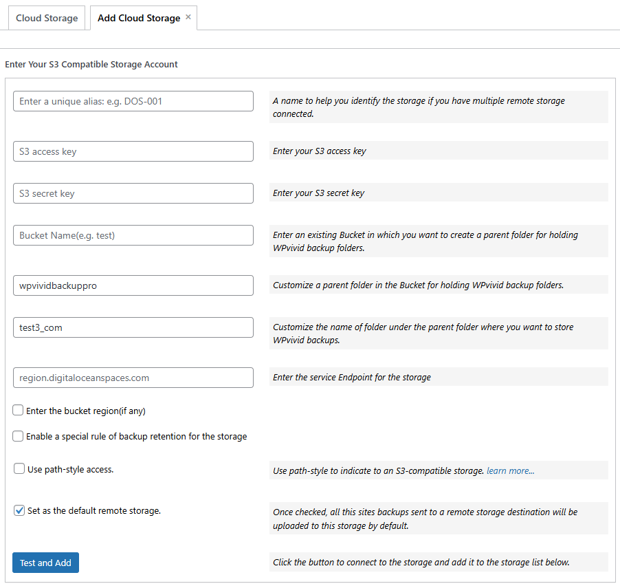 Backup Pro Cloud Storage S3 Compatible