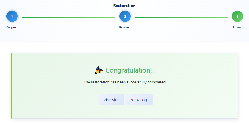 Backup Pro Import Completed Successfully