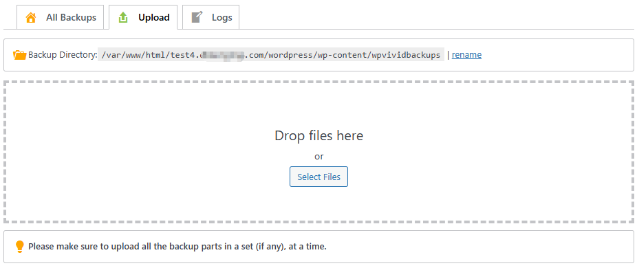 WPvivid Backup Pro Upload Backups