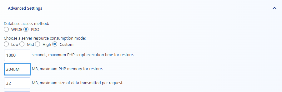 Restore Memory Limit in Pro Version