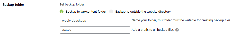 Backup Pro Backup Folder Setting