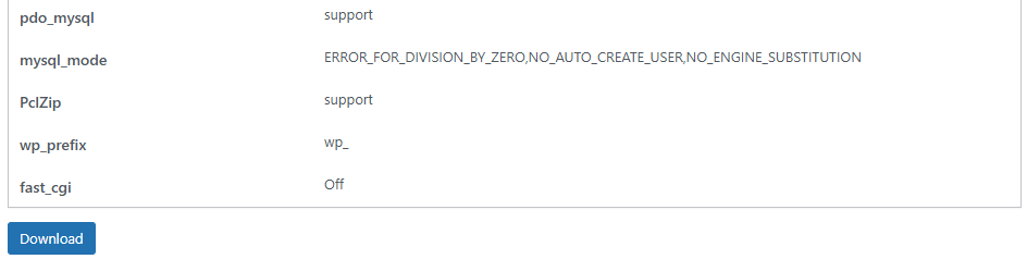 Backup Pro Debug Information MySQL