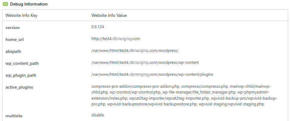 Backup Pro Debug Information Website