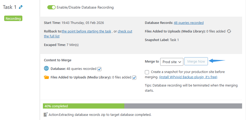 Database Merging Perform Merging